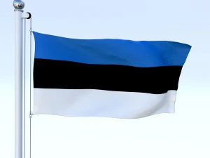 animated estonia flag 3D Model