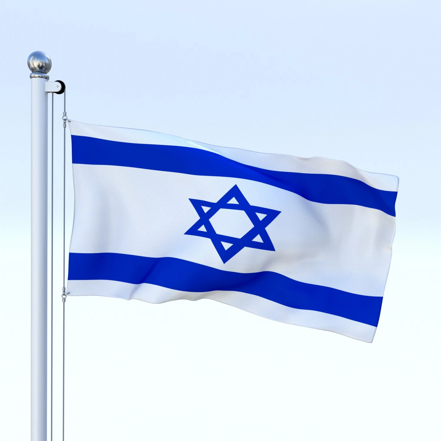 animated israel flag 3D Model .c4d .max .obj .3ds .fbx .stl .blend 