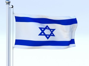 animated israel flag 3D Model