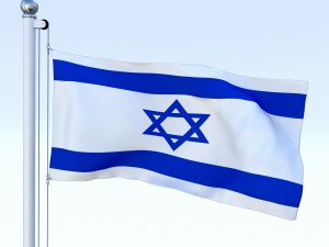 animated israel flag 3D Model