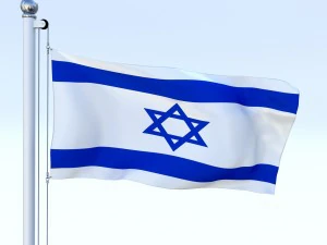 animated israel flag 3D Model