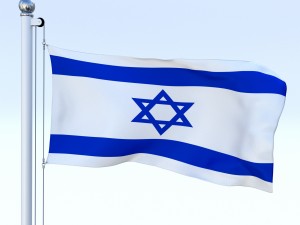 animated israel flag 3D Model