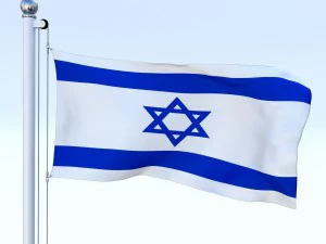 animated israel flag 3D Model