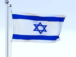 animated israel flag 3D Model