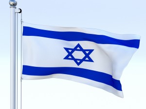 animated israel flag 3D Model