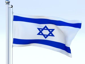 animated israel flag 3D Model