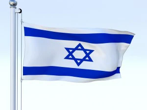 animated israel flag 3D Model