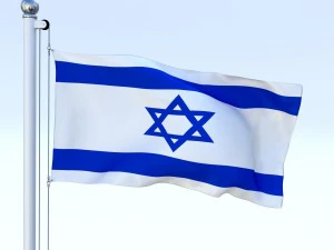 animated israel flag 3D Model