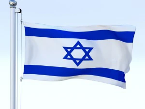 animated israel flag 3D Model