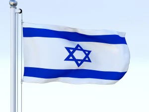 animated israel flag 3D Model