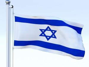 animated israel flag 3D Model
