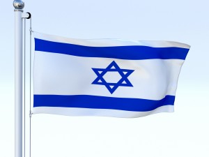 animated israel flag 3D Model