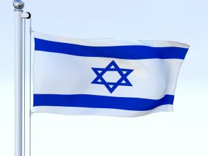 animated israel flag 3D Model
