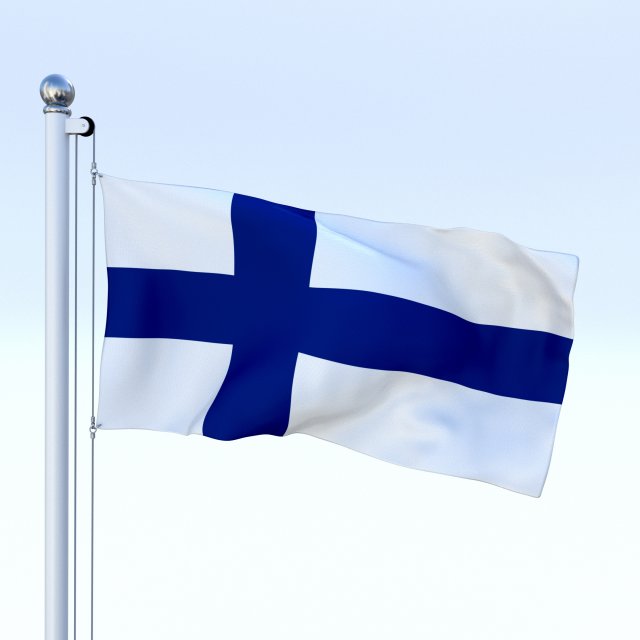 animated finland flag 3D Модель .c4d .max .obj .3ds .fbx .stl .blend