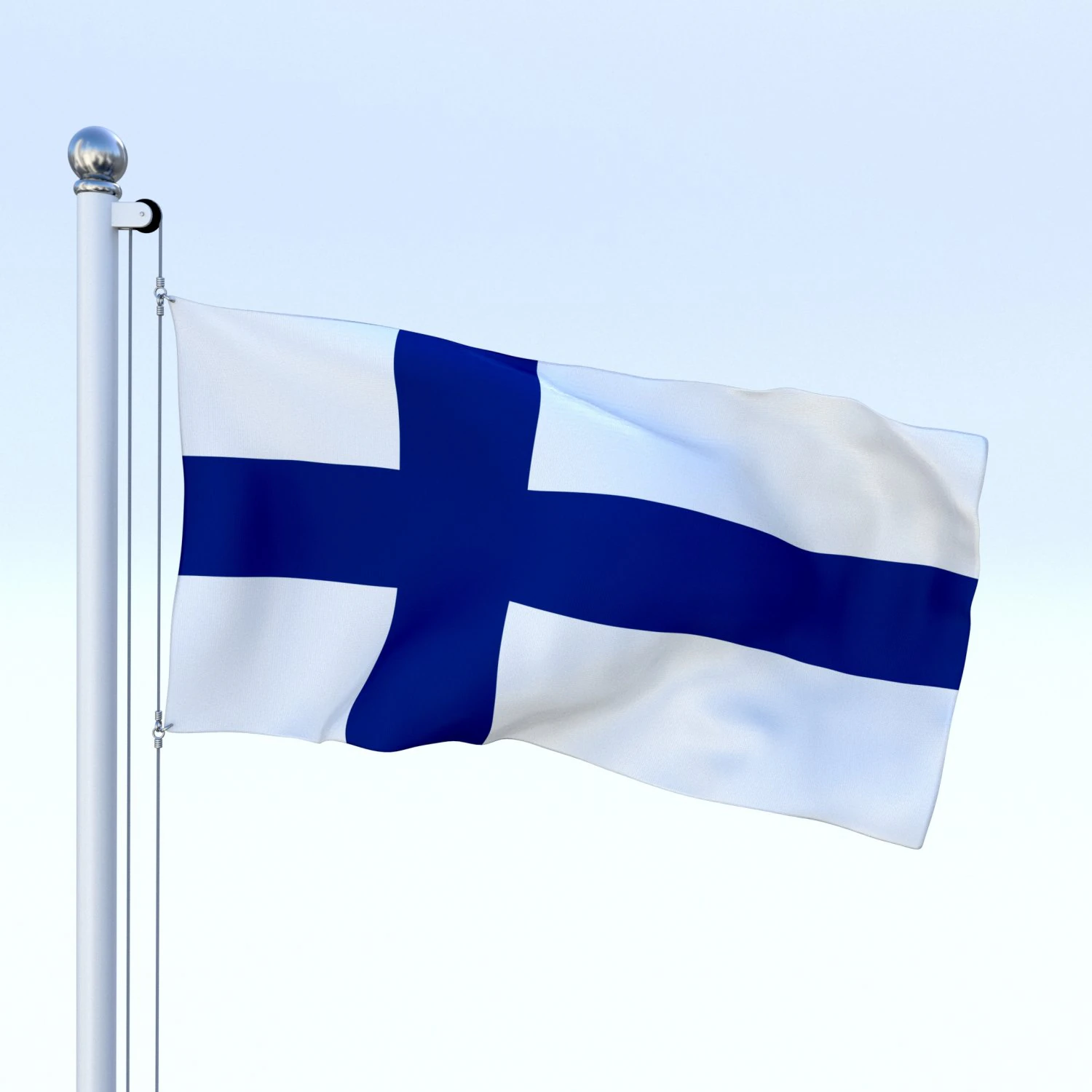 animated finland flag 3D Model .c4d .max .obj .3ds .fbx .stl .blend 