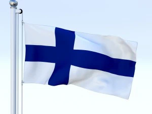 animowana flaga Finlandii Model 3D