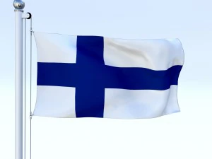 animated finland flag 3D Model