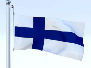 animated finland flag 3D Model