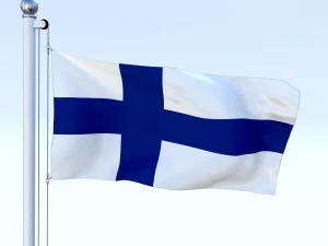 animated finland flag 3D Model