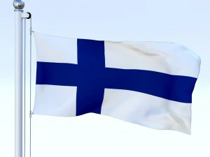 animated finland flag 3D Model