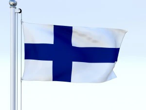 animated finland flag 3D Model