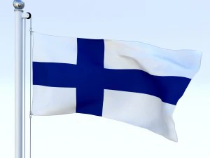 animated finland flag 3D Model