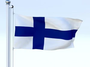 animated finland flag 3D Model