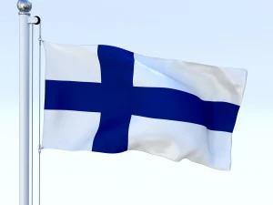 animated finland flag 3D Model