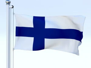 animated finland flag 3D Model