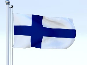 animated finland flag 3D Model