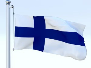 animated finland flag 3D Model