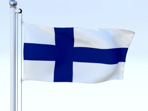 animated finland flag 3D Model