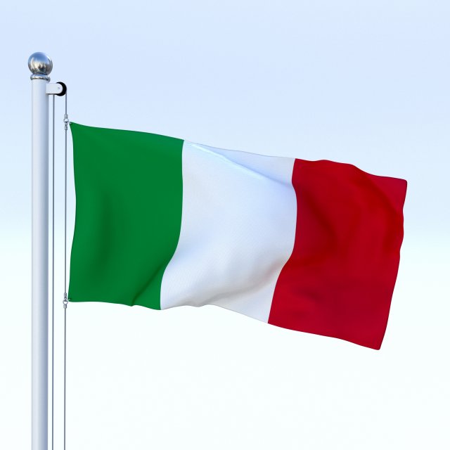 animated italy flag Modelo 3D .c4d .max .obj .3ds .fbx .stl .blend 