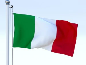 애니메이션 이탈리아 국기 3D 모델