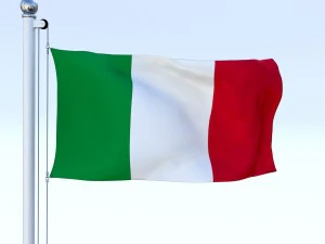 animated italy flag 3D Model