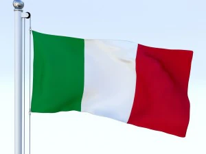 animated italy flag 3D Model