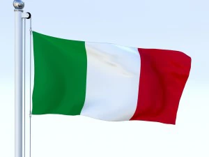 animated italy flag 3D Model