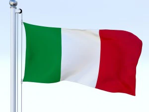 animated italy flag 3D Model