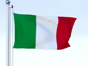 animated italy flag 3D Model
