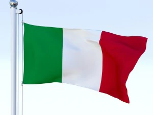 animated italy flag 3D Model