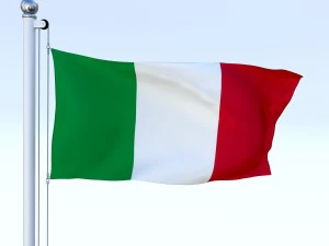 animated italy flag 3D Model