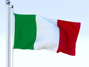 animated italy flag 3D Model