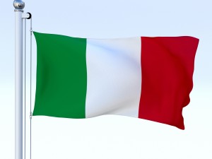 animated italy flag Modelo 3D