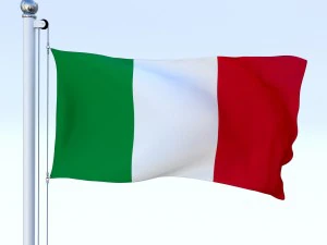 animated italy flag 3D Model