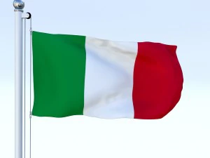 animated italy flag 3D Model