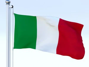 animated italy flag 3D Model