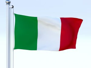 animated italy flag 3D Model