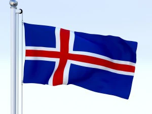 bandiera islanda animata Modello 3D