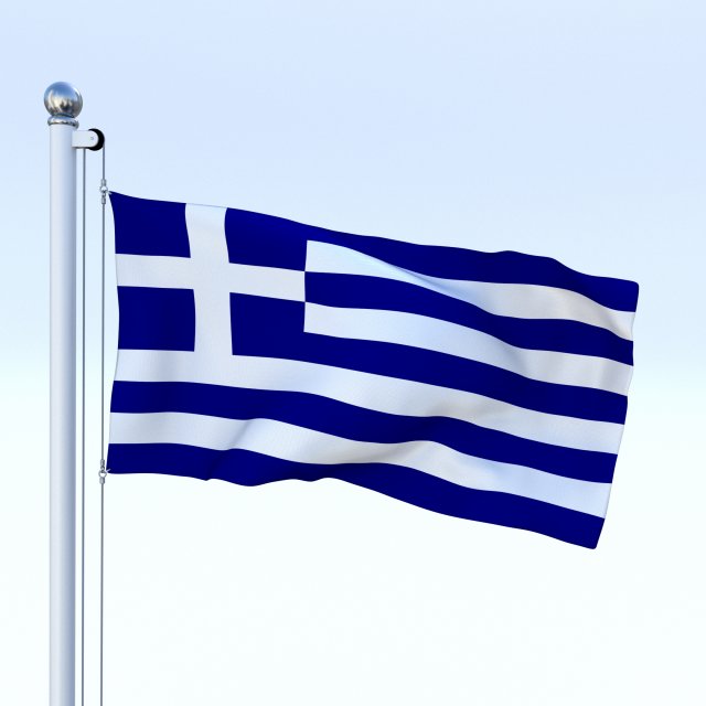 animated greece flag Modello 3D .c4d .max .obj .3ds .fbx .stl .blend 