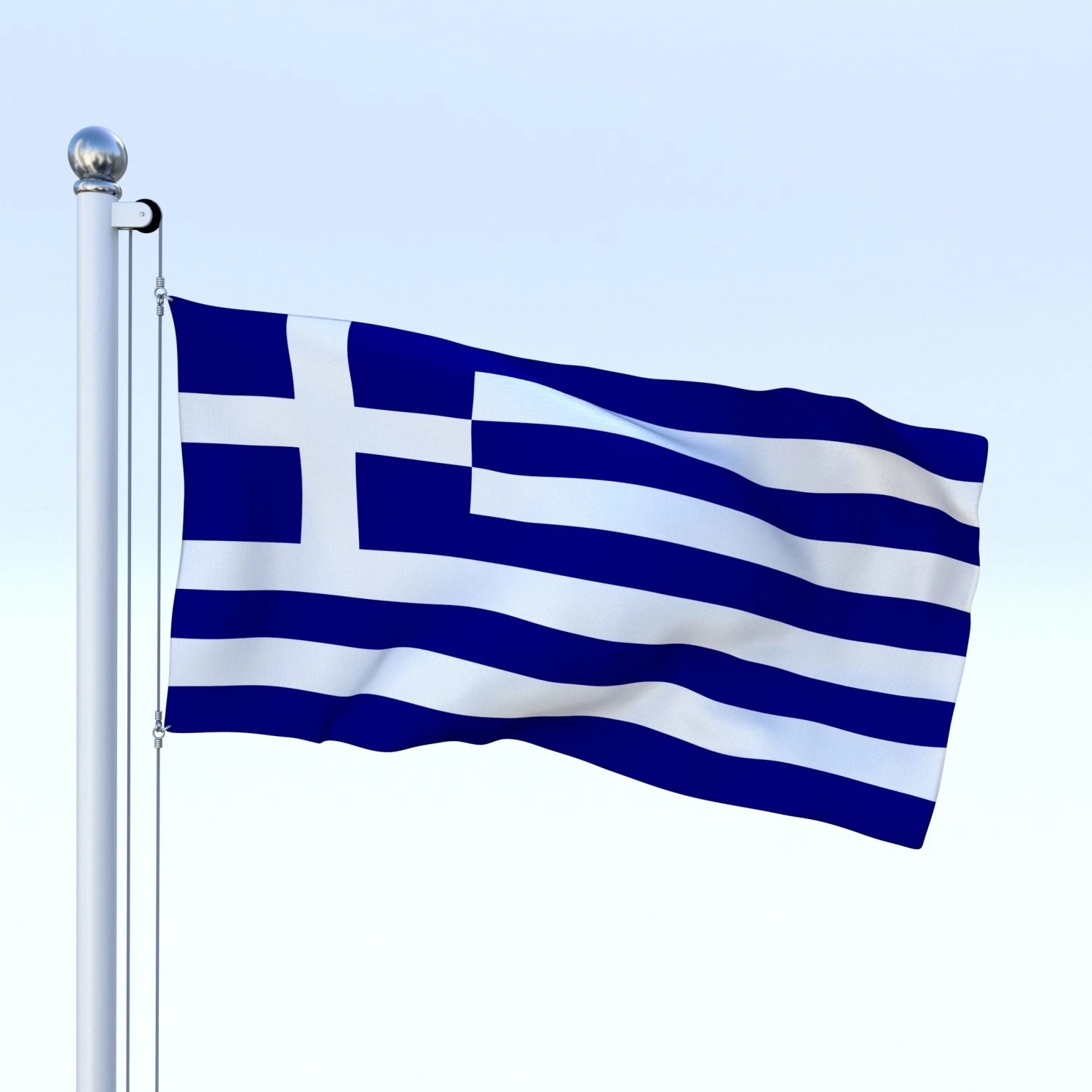 animated greece flag 3D Model .c4d .max .obj .3ds .fbx .stl .blend 